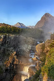 Images Dated 2018 August: Swift current Falls at sunrise in Glacier National Park, Montana, USA