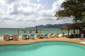 Paradise Prints: Swimming pool facing the Gulf of Thailand at Chaweng beach on the island of Ko Samui