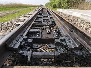 Images Dated 1st May 2015: Switch of the local railway at the fish ponds near Hortobagy (Hortobagy Halastavi Kisvasut)