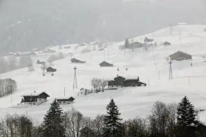 Housing Prints: SWITZERLAND-Bern-GRINDELWALD: Ski Chalets / Winter
