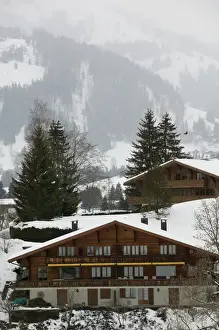 Images Dated 19th February 2005: SWITZERLAND-Bern-GSTaD: Ski Chalet Details / Winter