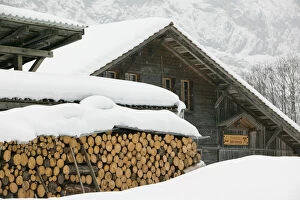 Images Dated 21st February 2005: SWITZERLAND-Bern-LAUTERBRUNNEN: Wood Pile / Winter