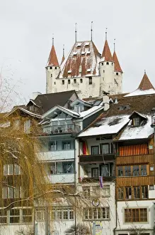 Housing Prints: SWITZERLAND-Bern-THUN: Schloss Thun: Town Castle (12th century) / Winter