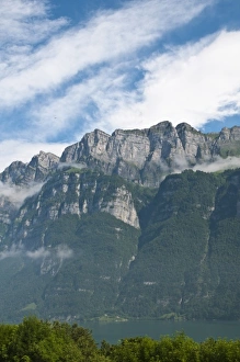 Images Dated 17th June 2010: Switzerland. Cliffs above Walensee Lake