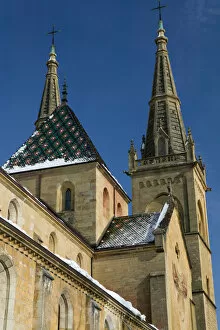 SWITZERLAND-NEUCHATEL: Collegiale Church (16th century) / Winter