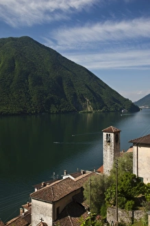Switzerland, Ticino Canton, Gandria. Town church of Gandria