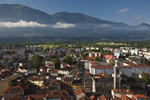 Images Dated 1st June 2009: SWITZERLAND, Ticino Canton, Locarno. High angle town view, morning