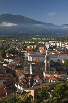 Images Dated 1st June 2009: SWITZERLAND, Ticino Canton, Locarno. High angle town view, morning