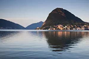 Images Dated 31st May 2009: SWITZERLAND, Ticino Canton, Lugano. Lakefront view of Monte San Salvador