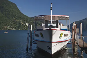 Images Dated 29th May 2009: SWITZERLAND, Ticino Canton, Lugano. Porto Comunale harbor, lake ferry