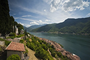 Images Dated 30th May 2009: SWITZERLAND, Ticino Canton, Morcote. High angle town view