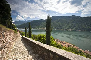 Images Dated 30th May 2009: SWITZERLAND, Ticino Canton, Morcote. Stairs to the Chiesa Santa Maria del Sasso church