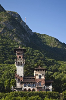 Extreme Terrain Prints: SWITZERLAND, Ticino Canton, Paradiso. Lakefront villa
