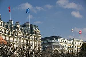 Images Dated 17th February 2005: SWITZERLAND-(Vaud)-LAUSANNE (OUCHY): Beau Rivage Hotel Shore of Lake Geneva