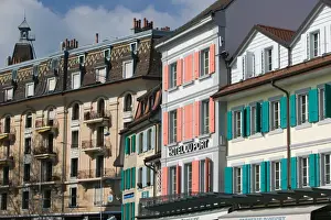 SWITZERLAND-(Vaud)-LAUSANNE (OUCHY): View of the town of OUCHY Shore of Lake Geneva