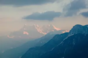 Lake Geneva Prints: SWITZERLAND-(Vaud)-Swiss Riviera - MONT-PELERIN: View of the ALPS / Winter Shore