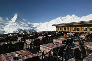 SWITZERLAND-Wallis / Valais-ZERMATT: Blauherd (el. 2571 meters) / Winter Blauherd Bergrestaurant
