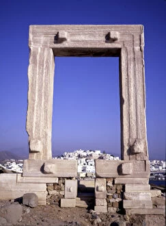 Symbol of Naxos Town- Portara Gateway. 522 BC. GREECE