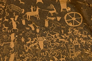 Colorado Plateau Prints: Symbols representing Fremont, Anasazi, Navajo and Anglo cultures record 2, 000 years