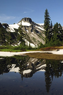 Terminal Lake Prints: Table Mountain reflected in Terminal Lake; Mount Baker-Snoqualmie National Forest
