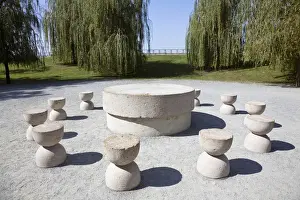 Travertine Prints: The Table of Silence by Constantin Brancusi, Targu Jiu, 1938