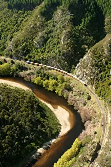Images Dated 1st March 2007: Taieri Gorge Train, Taieri Gorge, near Dunedin - aerial