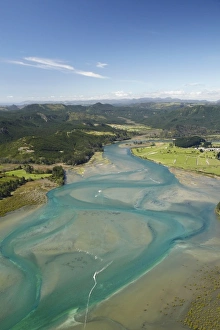 Foreshore Prints: Tairua Harbour, Coromandel Peninsula, North Island, New Zealand - aerial