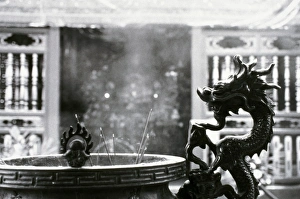 Incense Prints: Taiwan, Taipei. Lungshan Temple, incense burning during Lantern Festival