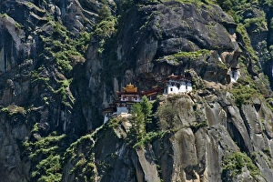 Paro Prints: Taktsang (Tigers Nest) Monastery on the cliff, Paro, Bhutan