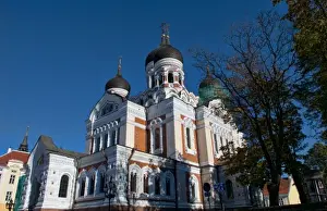 Prints of Tallinn, Estonia. Steeple of historical Alexander Nevsky Cathedral Images Dated 2027 October: Tallinn, Estonia. Steeple of historical Alexander Nevsky Cathedral