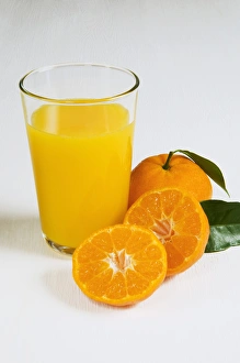 White Background Prints: Tangerine juice