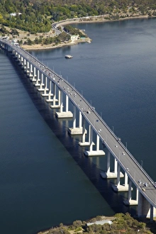Hobart Prints: Tasman Bridge, River Derwent, Hobart, Tasmania, Australia - aerial