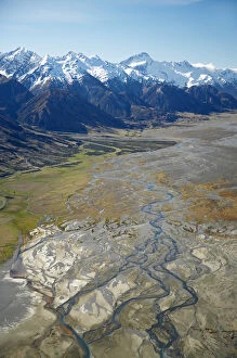 Images Dated 2nd November 2005: Tasman River and Ben Ohau Range, near Mt Cook, South Canterbury, South Island, New