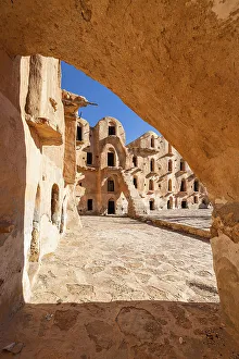Granary Prints: Tataouine, Tunisia. Ancient fortified Berber granary at Ksar Ouled Soltane