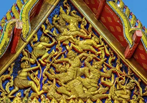 Pavilion Prints: Temple guardians fighting, Wat Pho Temple