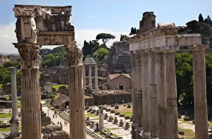 Italy Collection: Temple of Saturn Forum Temple of Castor and Pollux Rome Italy Resubmit--In response
