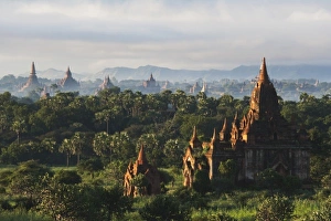 Bagan Prints: Temples at sunrise, Bagan, Myanmar