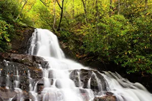 Public Lands Prints: Tennessee, Great Smoky Mountains National Park, Laurel Falls
