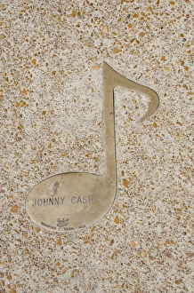 Plaque Prints: Tennessee, Memphis, Beale Street. Sidewalk note marker for famous Country music star