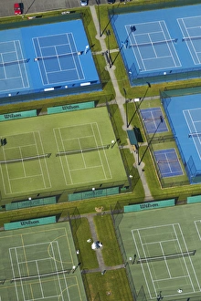 Court Prints: Tennis courts, Albany, Auckland, North Island, New Zealand - aerial