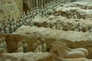 Images Dated 22nd May 2006: Terra Cotta Warriors and Horses Dig. Pit number one. Xi an, Shaanxi Province. CHINA