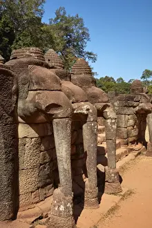 Bas Relief Prints: The Terrace of the Elephants, Angkor Thom (12th century temple complex)