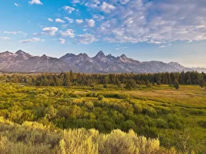 Images Dated 7th August 2006: Teton Front Range and Sage at Sunrise, Antelope Flats, Grand Teton National Park, WY, USA