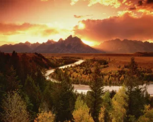 Teton Range at sunset, from Snake River Overlook, Grand Teton National Park, WY Teton Range at sunset, from Snake River Overlook, Grand Teton National Park, WY