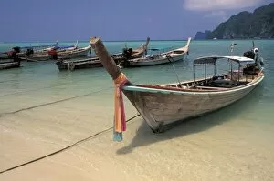 Thailand, Andaman Sea, Ko Phi Phi Island, Fishing boats