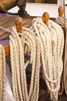 Cruising Prints: Thailand, Andaman Sea. Ropes on the Star Flyer cruising the Andaman Sea Thailand