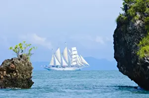 Outcrop Prints: Thailand, Andaman Sea. Star Fyer clipper ship in the Ao Phang Nga Islands in hte Andaman Sea