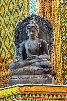 Tom Haseltine Prints: Thailand, Bangkok. Buddha statue at Wat Phra Kaew (Temple of The Emerald Buddha)
