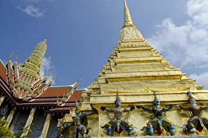 Images Dated 27th February 2012: Thailand, Bangkok. The Grand Palace, established in 1782. The Upper Terrace monuments