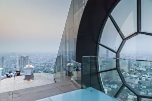 Architecture Prints: Thailand, Bangkok. Riverside, visitors to The Breeze Restaurant at the Lebua Hotel